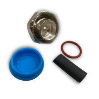 7/16 Din Male solder center body connector for 1/4" Super Flexible Cable | 123-14SFDMS | 123e.com 