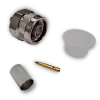 N Male Connector, Solder Center/Crimp Outer for LMR240 | 123-211 | 123e.com