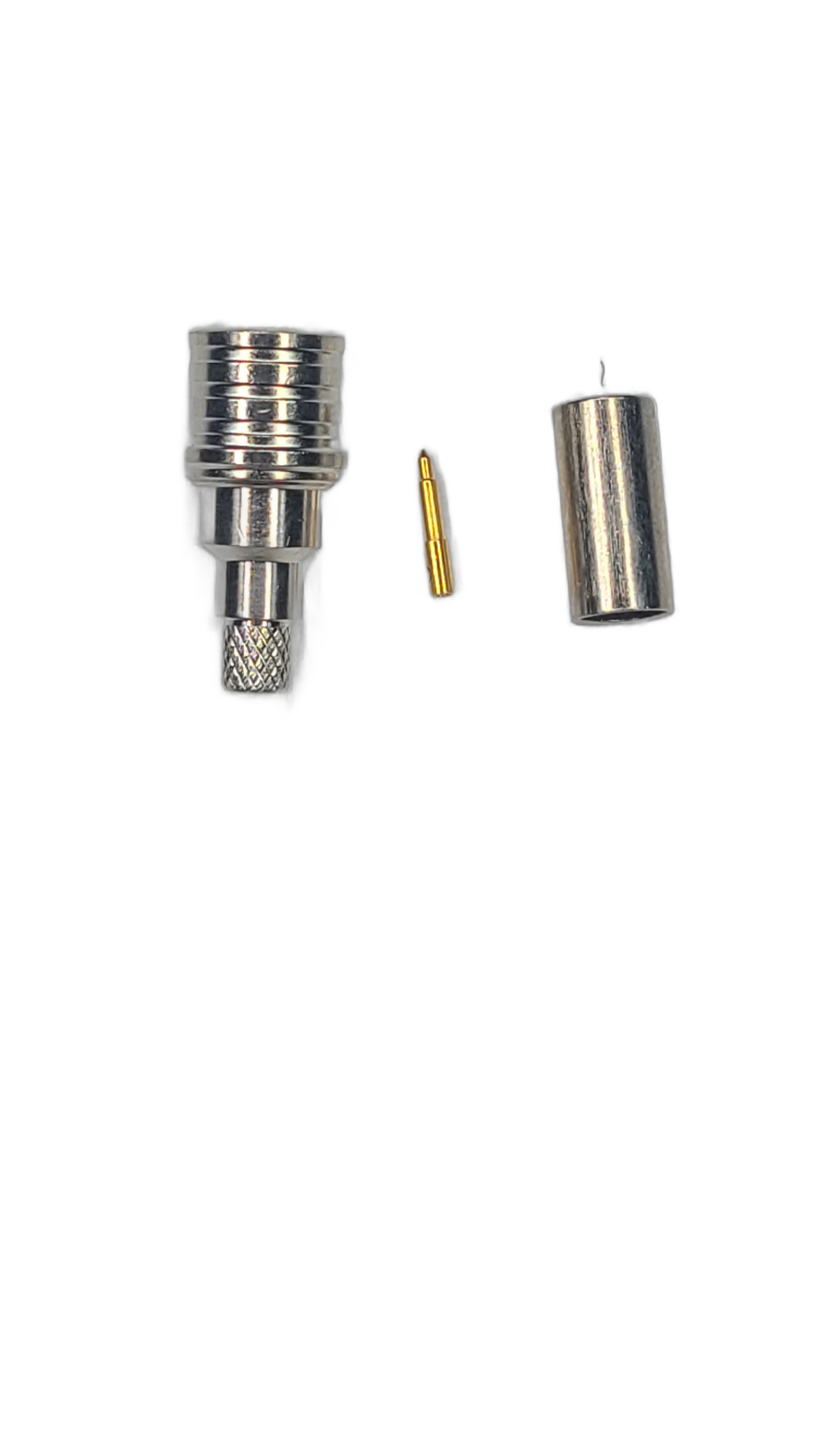 RG-142 - QMA Male - Straight - Solder Center Crimp Outer connector