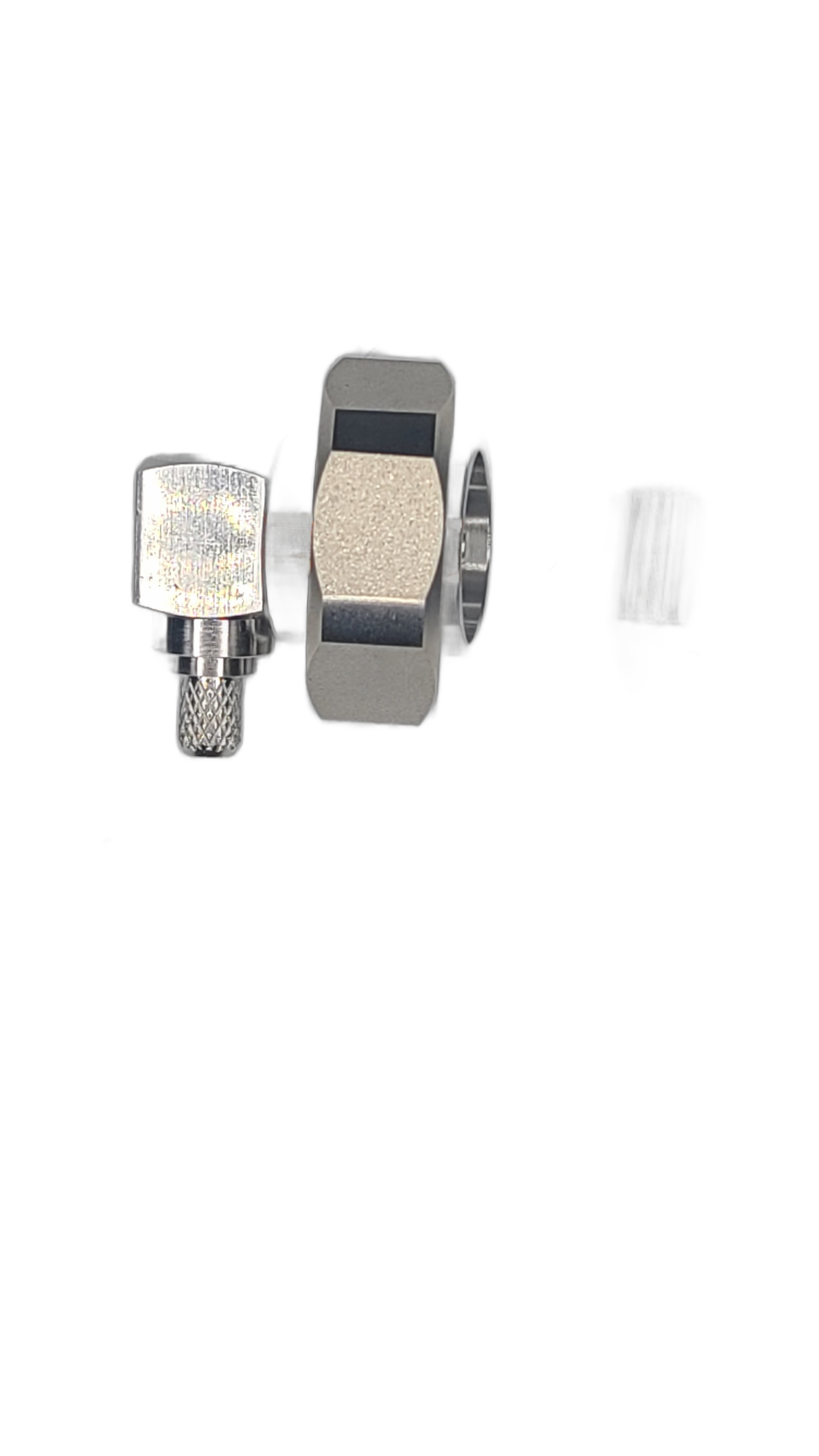Low-Loss 240 - 7/16 DIN Male - Right Angle - Solder Center Crimp Outer connector