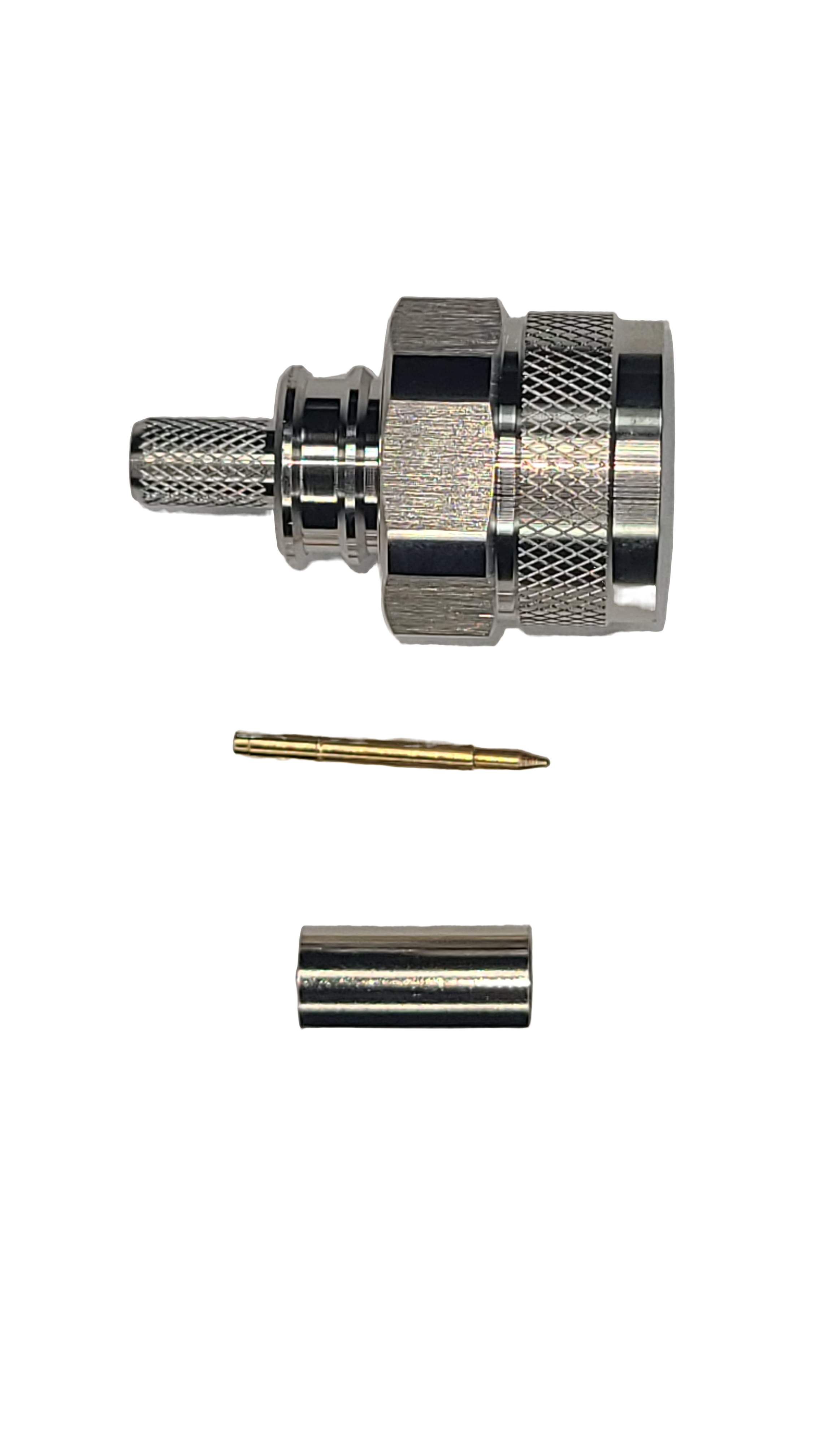 Low-Loss 240 - N-Type Male - Straight - Solder Center Crimp Outer connector