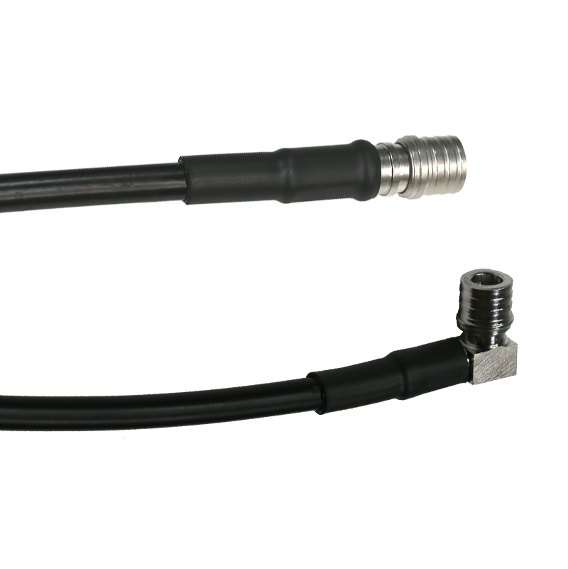 Low-Loss 240, 10 ft, QMA Male Straight to QMA Male Right Angle