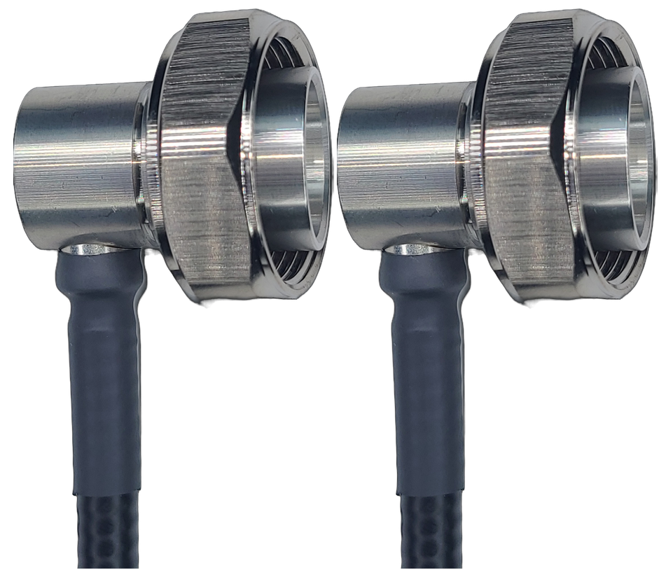 1/4" Super Flexible, 10 ft, 7/16 DIN Male Right Angle to 7/16 DIN Male Right Angle
