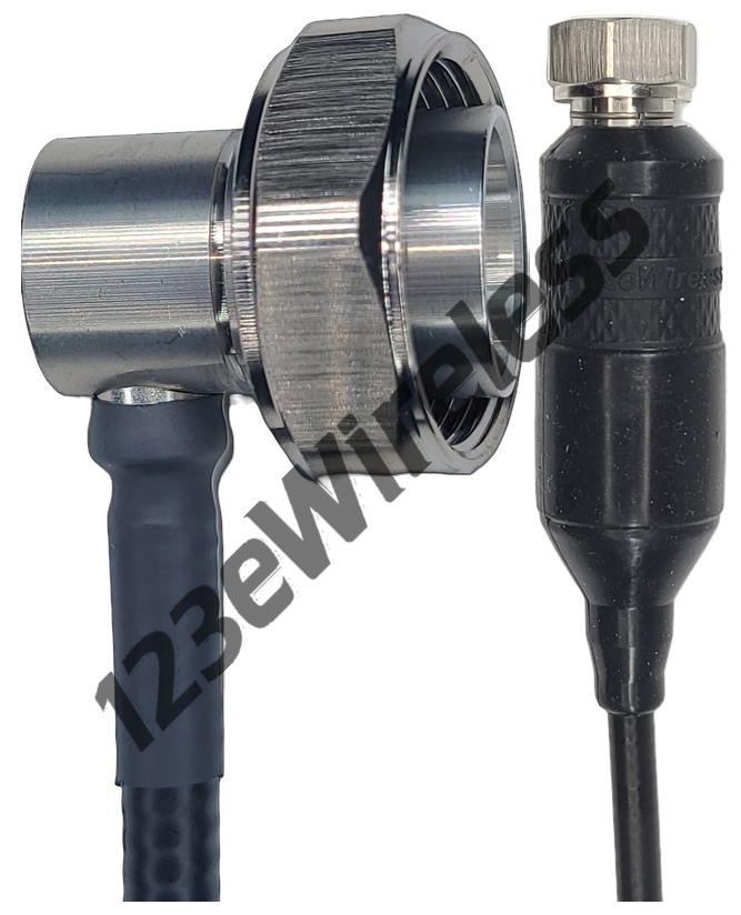 1/4" Super Flexible, 6 ft, 7/16 DIN Male Right Angle to 4.3-10 Male Straight with EasyBoot