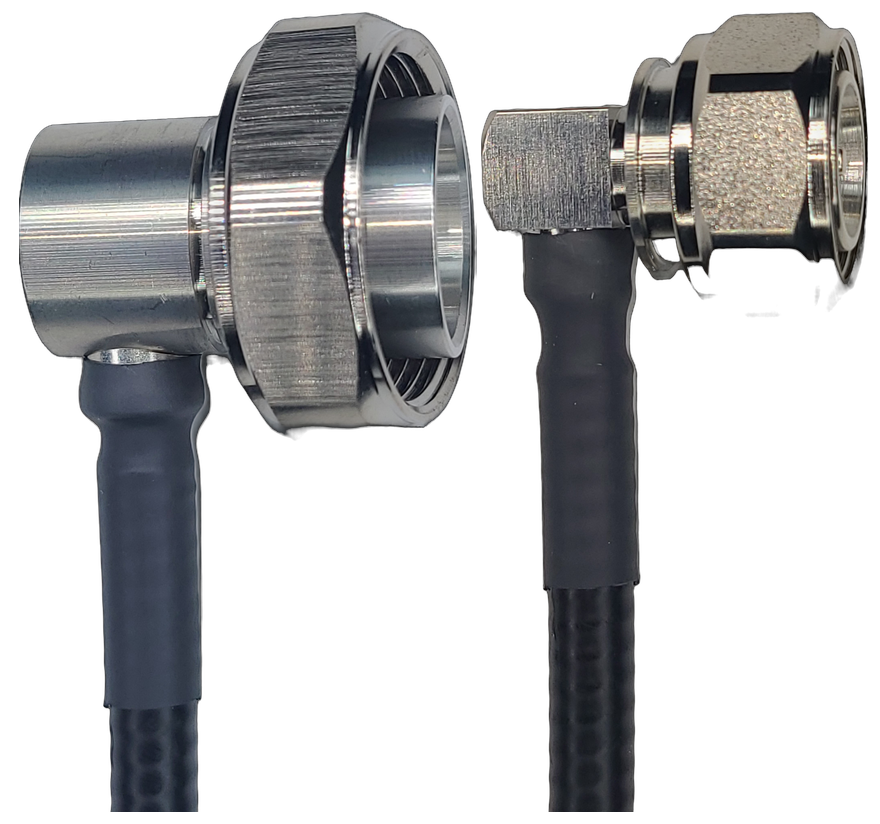 1/4" Super Flexible, 15 ft, 7/16 DIN Male Right Angle to 4.3-10 Male Right Angle
