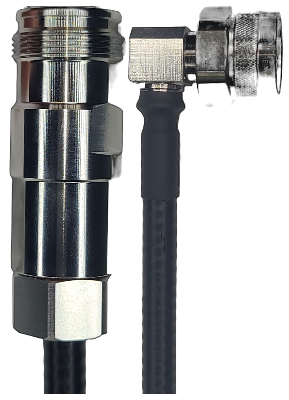 1/4" Super Flexible, 8 ft, 4.3-10 Female Straight to N-Type Male Right Angle