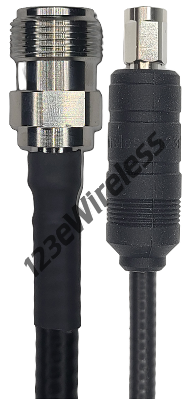 1/4" Super Flexible, 8 ft, N-Type Female Straight to NEX10 Male Straight with EasyBoot
