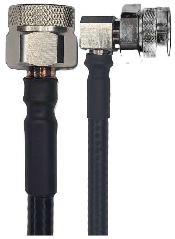 1/4" Super Flexible, 8 ft, N-Type Male Straight to N-Type Male Right Angle