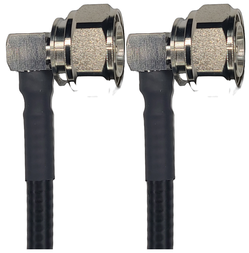1/4" Super Flexible, 10 ft, 4.3-10 Male Right Angle to 4.3-10 Male Right Angle