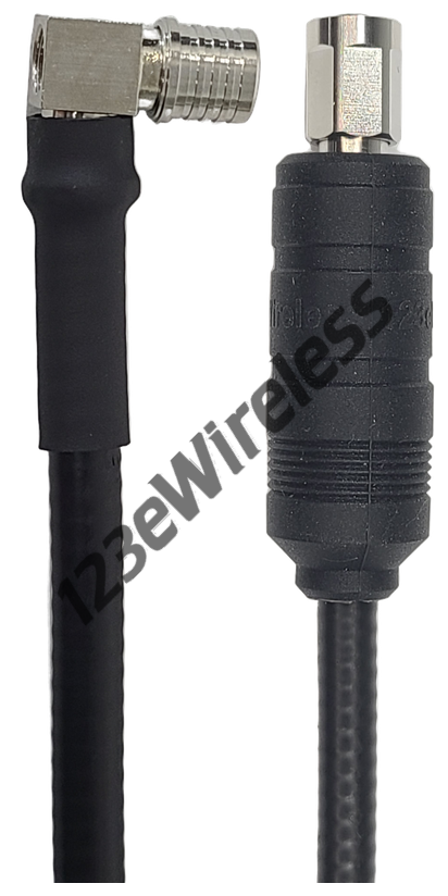 1/4" Super Flexible, 8 ft, QMA Male Right Angle to NEX10 Male Straight with EasyBoot
