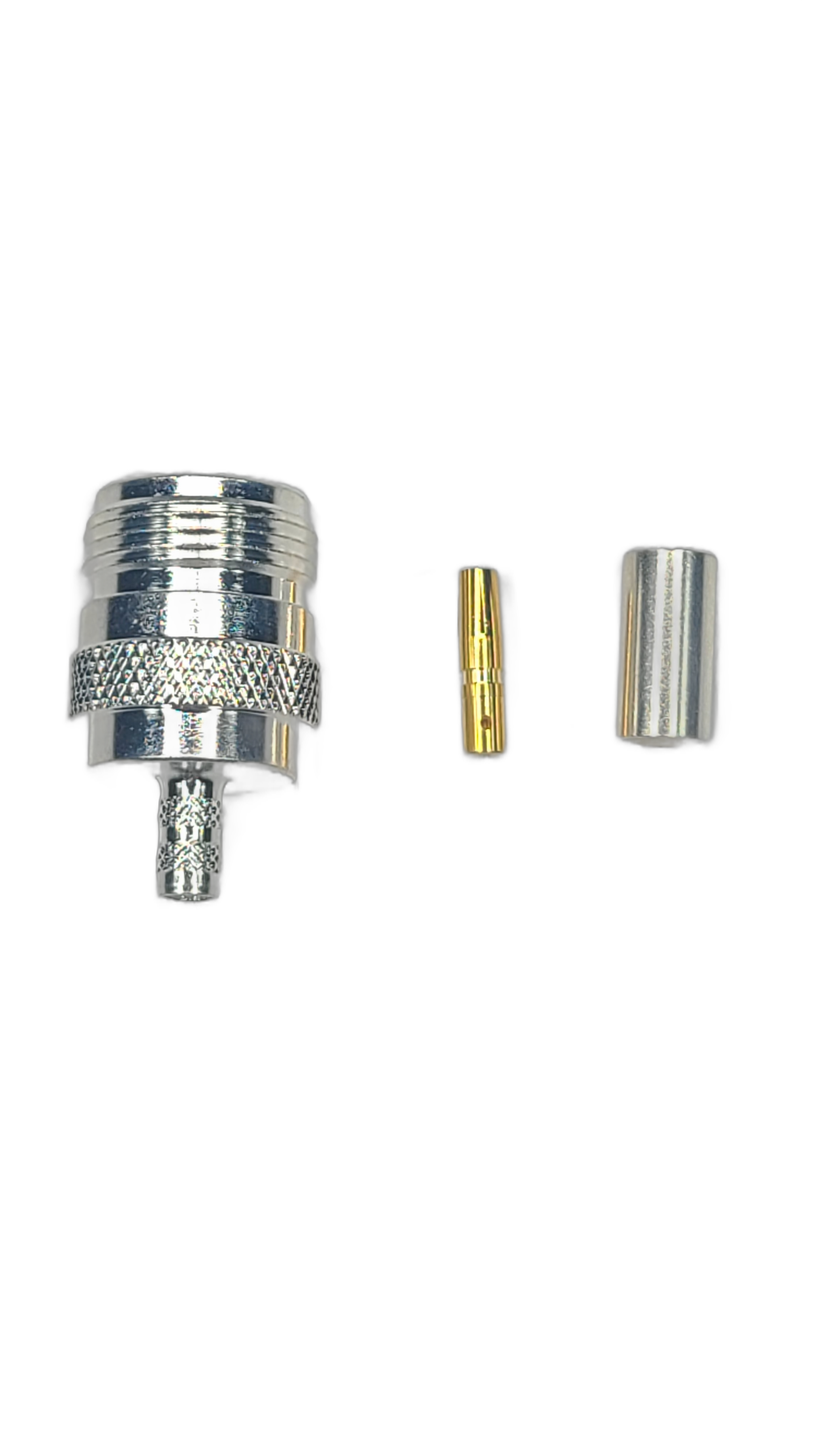 Low-Loss 195 - N-Type Female - Straight - Solder Center Crimp Outer connector