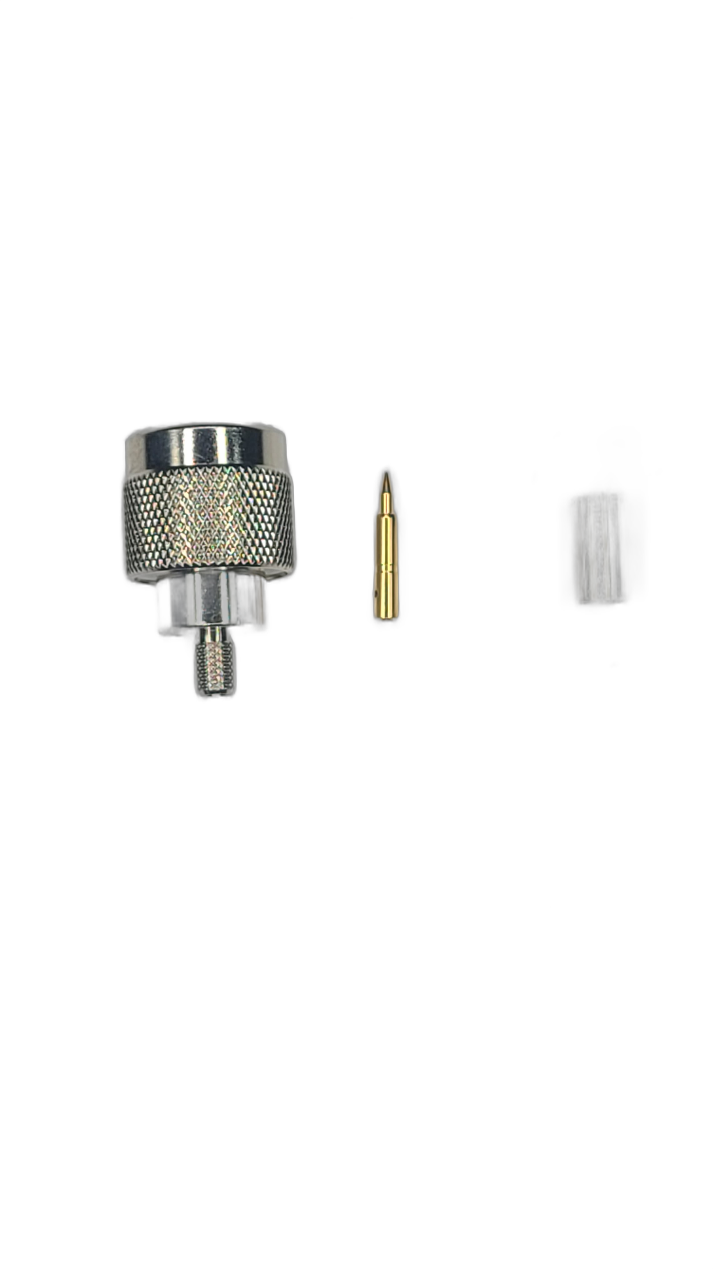 Low-Loss 195 - N-Type Male - Straight - Solder Center Crimp Outer connector