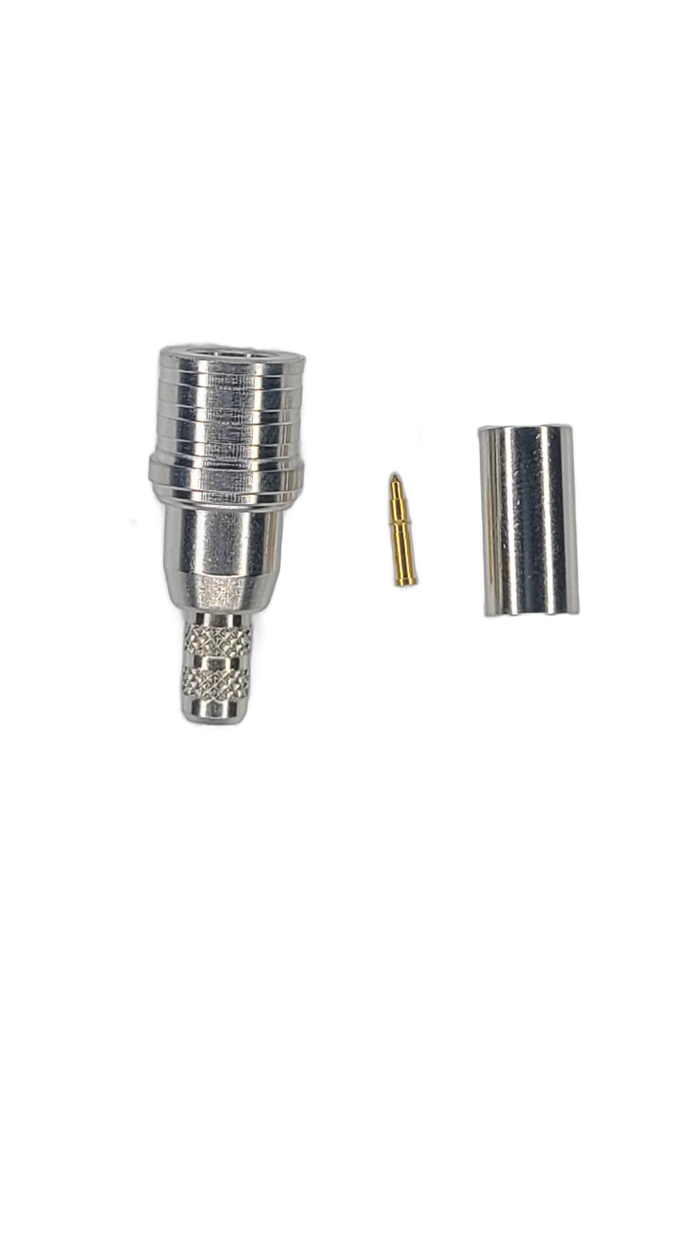 Low-Loss 195 - QMA Male - Straight - Solder Center Crimp Outer connector