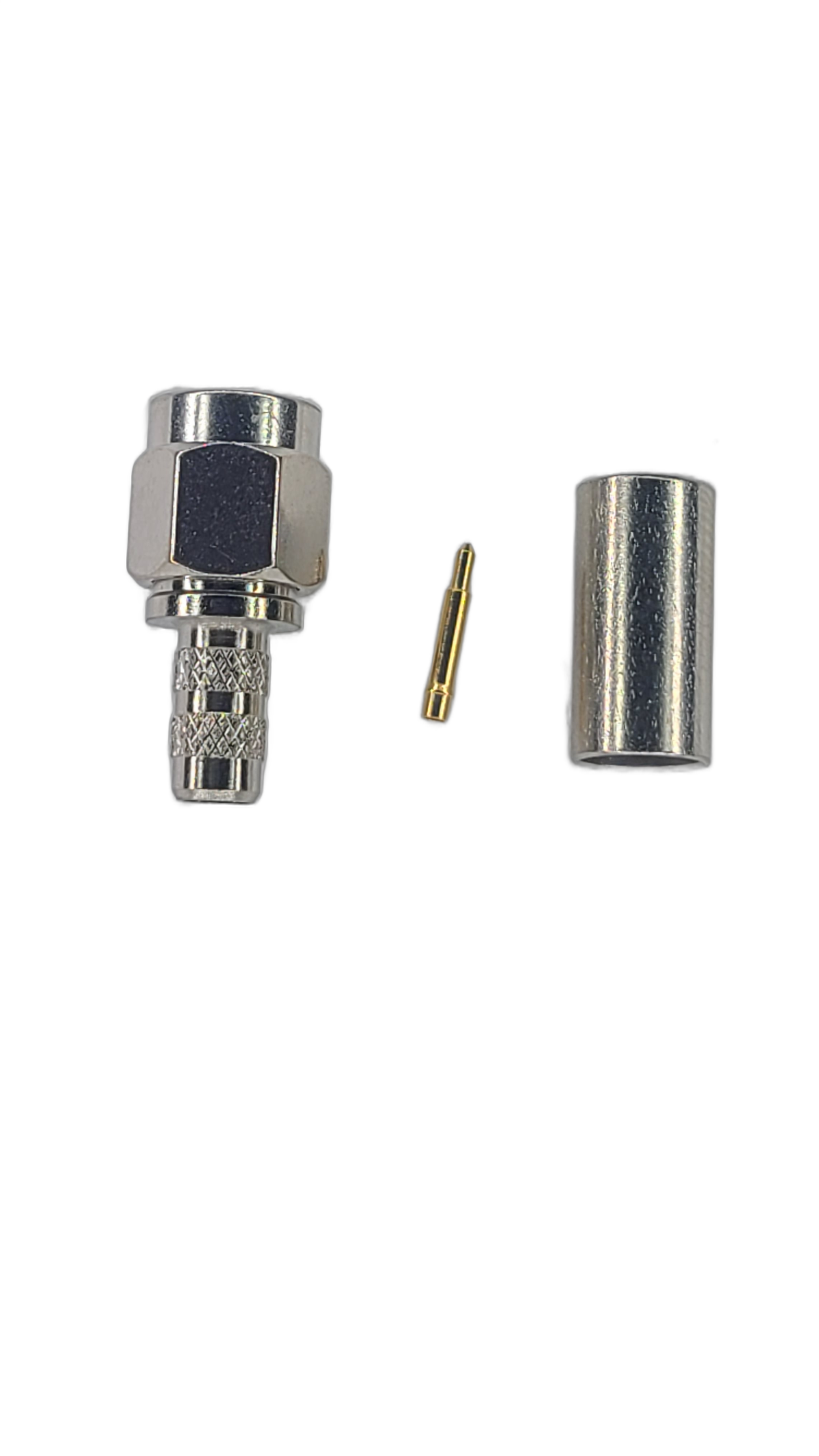 Low-Loss 195 - SMA Male - Straight - Solder Center Crimp Outer connector