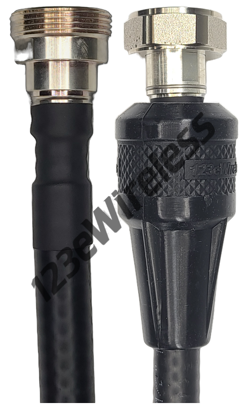 1/2" Flexible, 10 ft, 7/16 DIN Female Straight to 7/16 DIN Male Straight with EasyBoot