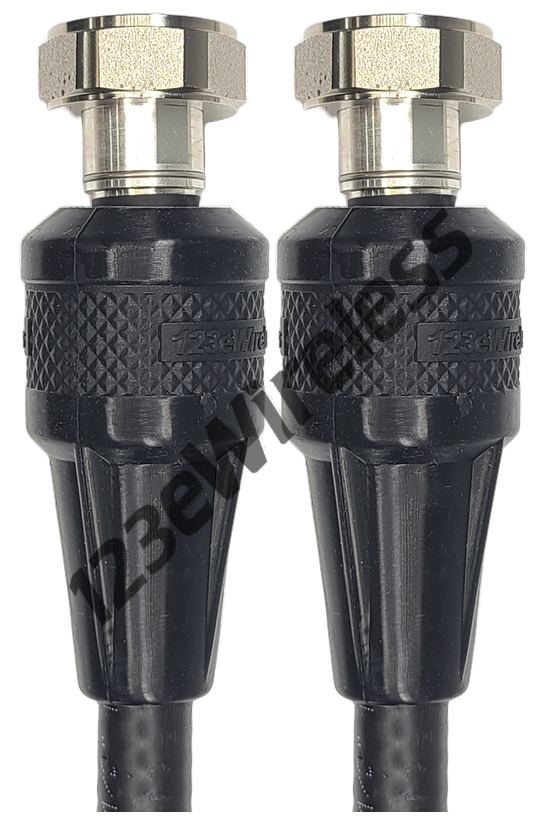 1/2" Flexible, 8 ft, 7/16 DIN Male Straight with EasyBoot to 7/16 DIN Male Straight with EasyBoot