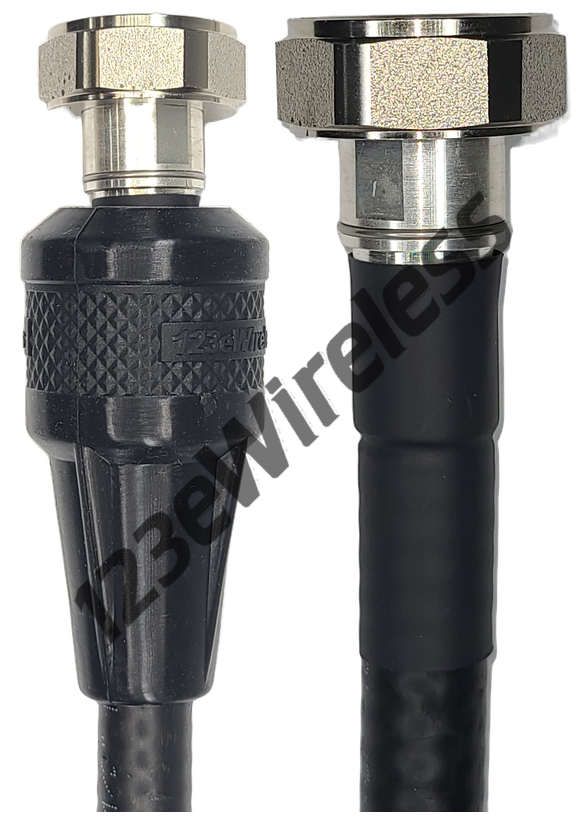1/2" Flexible, 20 ft, 7/16 DIN Male Straight with EasyBoot to 7/16 DIN Male Straight