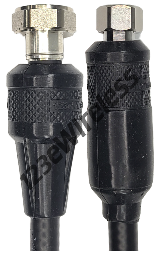 1/2" Flexible, 3 ft, 7/16 DIN Male Straight with EasyBoot to 4.3-10 Male Straight with EasyBoot