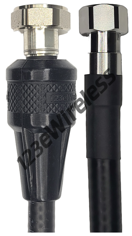 1/2" Flexible, 4 ft, 7/16 DIN Male Straight with EasyBoot to 4.3-10 Male Straight