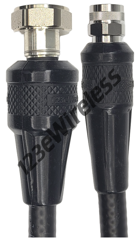 1/2" Flexible, 20 ft, 7/16 DIN Male Straight with EasyBoot to N-Type Male Straight with EasyBoot