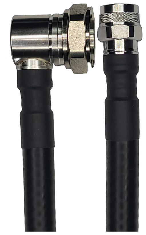 1/2" Flexible, 6 ft, 7/16 DIN Male Right Angle to N-Type Male Straight