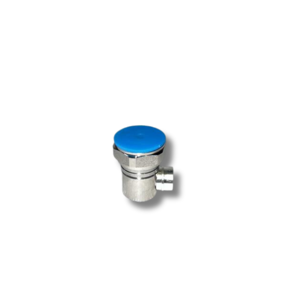 1/2" Flexible - 7/16 DIN Male - Right Angle - Solder Center Crimp Outer connector