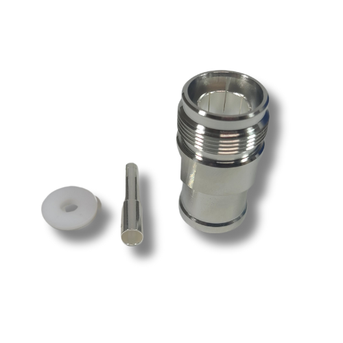 1/2" Flexible - 4.3-10 Female - Straight - Solder Center Crimp Outer connector