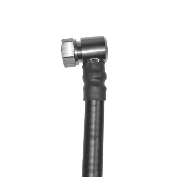 1/2" Flexible - 4.3-10 Male - Right Angle - Solder Center Crimp Outer connector