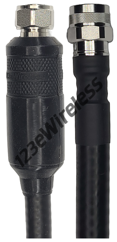 1/2" Flexible, 15 ft, 4.1-9.5 Mini-DIN Male Straight with EasyBoot to N-Type Male Straight