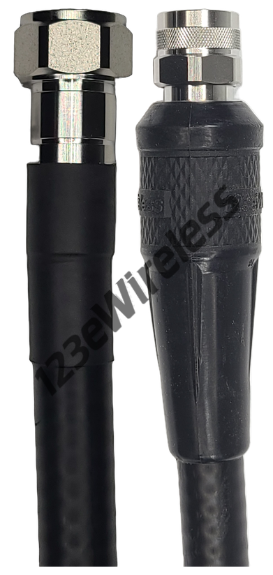 1/2" Flexible, 15 ft, 4.1-9.5 Mini-DIN Male Straight to N-Type Male Straight with EasyBoot