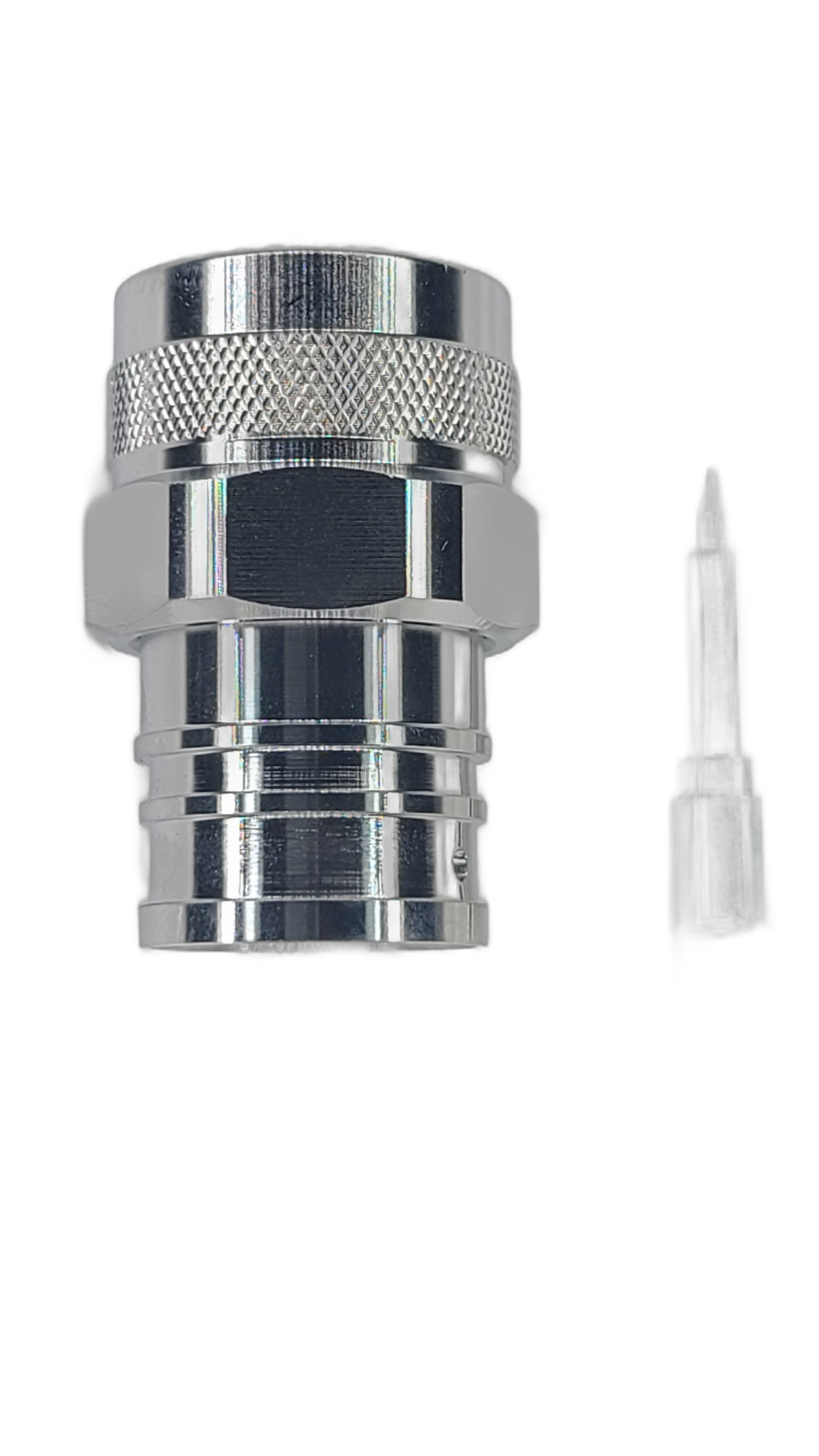 1/2" Flexible - N-Type Male - Straight - Solder Center Crimp Outer connector
