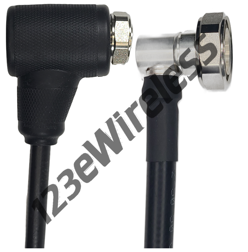 1/2" Super Flexible, 8 ft, 7/16 DIN Male Right Angle with EasyBoot to 7/16 DIN Male Right Angle