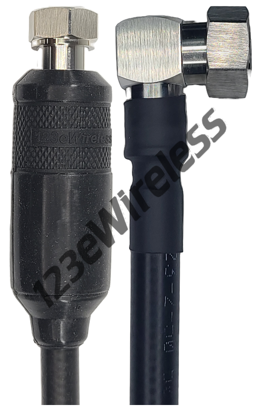 1/2" Super Flexible, 10 ft, 4.3-10 Male Straight with EasyBoot to 4.3-10 Male Right Angle