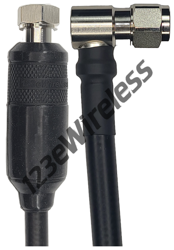1/2" Super Flexible, 8 ft, 4.3-10 Male Straight with EasyBoot to N-Type Male Right Angle