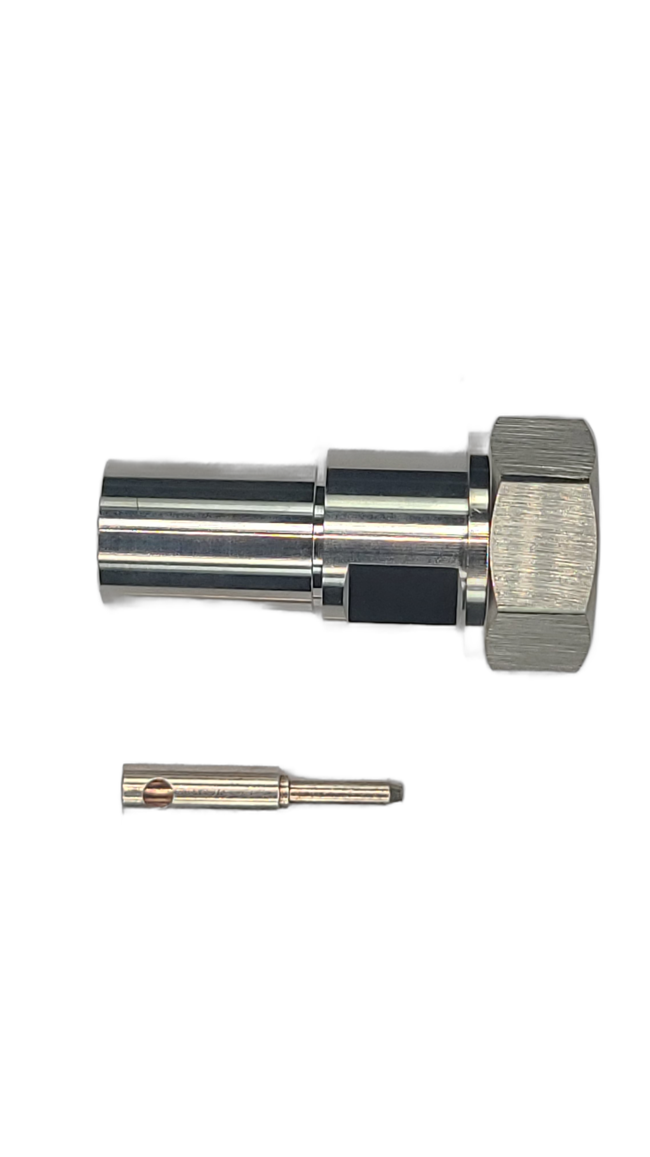 1/2" Super Flexible - 4.3-10 Male - Straight - Solder Center Crimp Outer connector