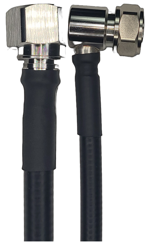 3/8" Super Flexible, 20 ft, 4.3-10 Male Straight to 4.3-10 Male Right Angle