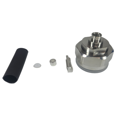 FF402 - 7/16 DIN Male - Straight - Solder Center Crimp Outer connector