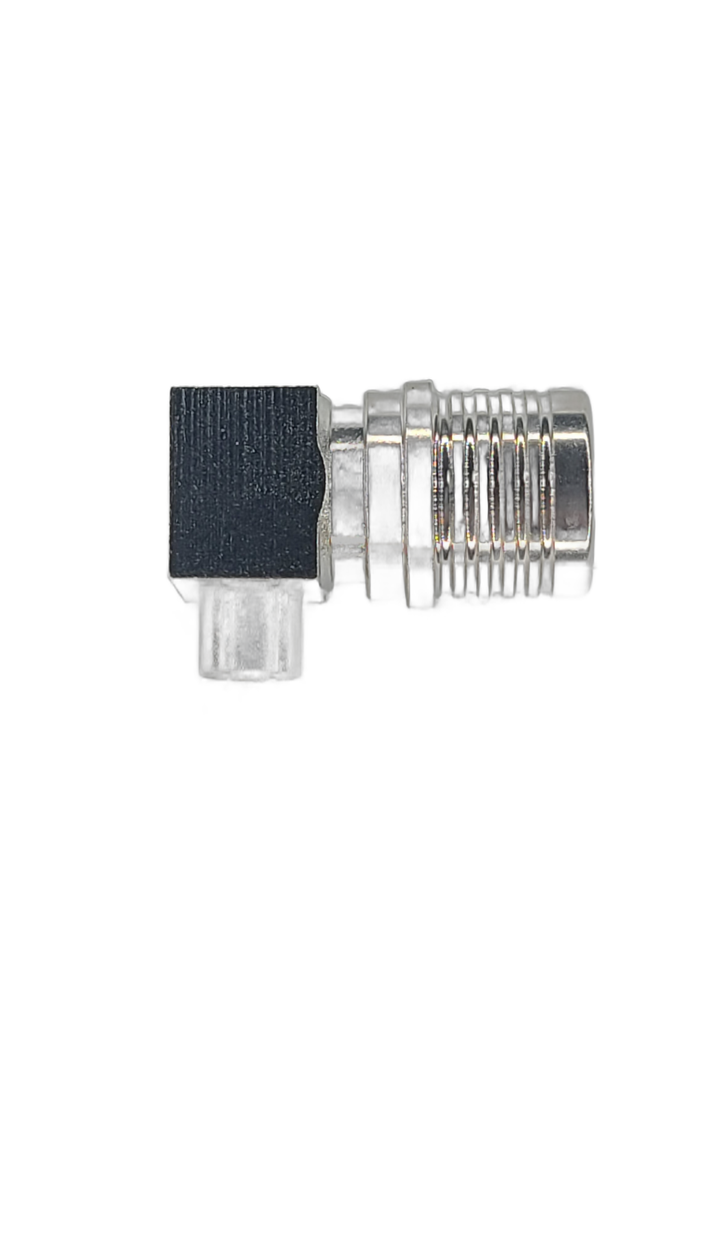 FF402 - QMA Male - Right Angle - Solder Center Crimp Outer connector